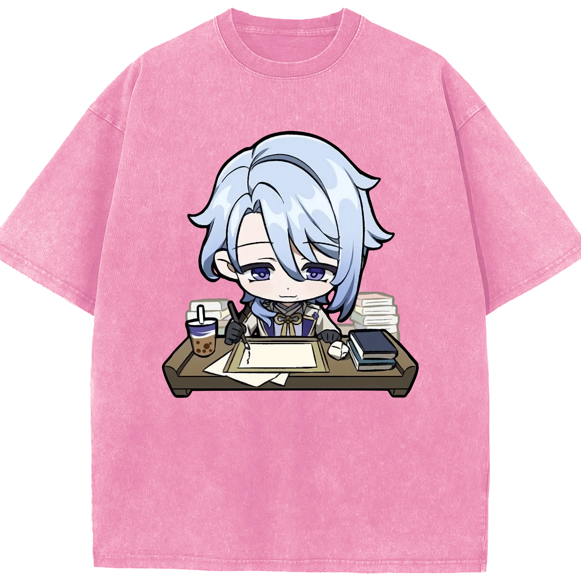 げんし神 神里綾人 かみさとあやと genshin Kamisato Ayato 綿100% ヴィンテージ風 半袖Tシャツ（フロントプリント）
